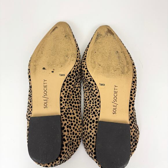 Sole Society Womens Breck Flat Loafer Shoe Size 7.5 Cheetah Print Brown - Picture 7 of 8